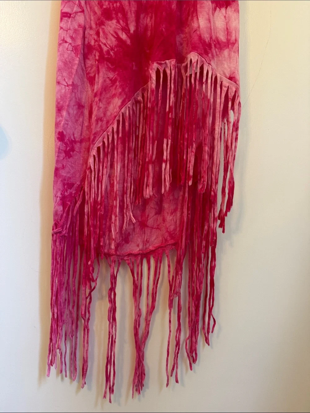 5th & Love Pink Tie-Dye Fringe Maxi Tank Dress